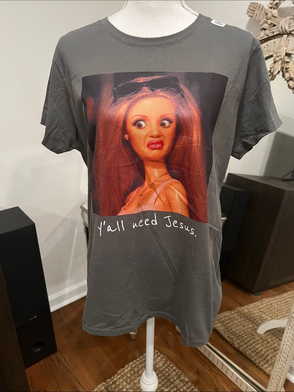 Women’s Gray Graphic T-Shirt - 'Y'all Need Jesus'